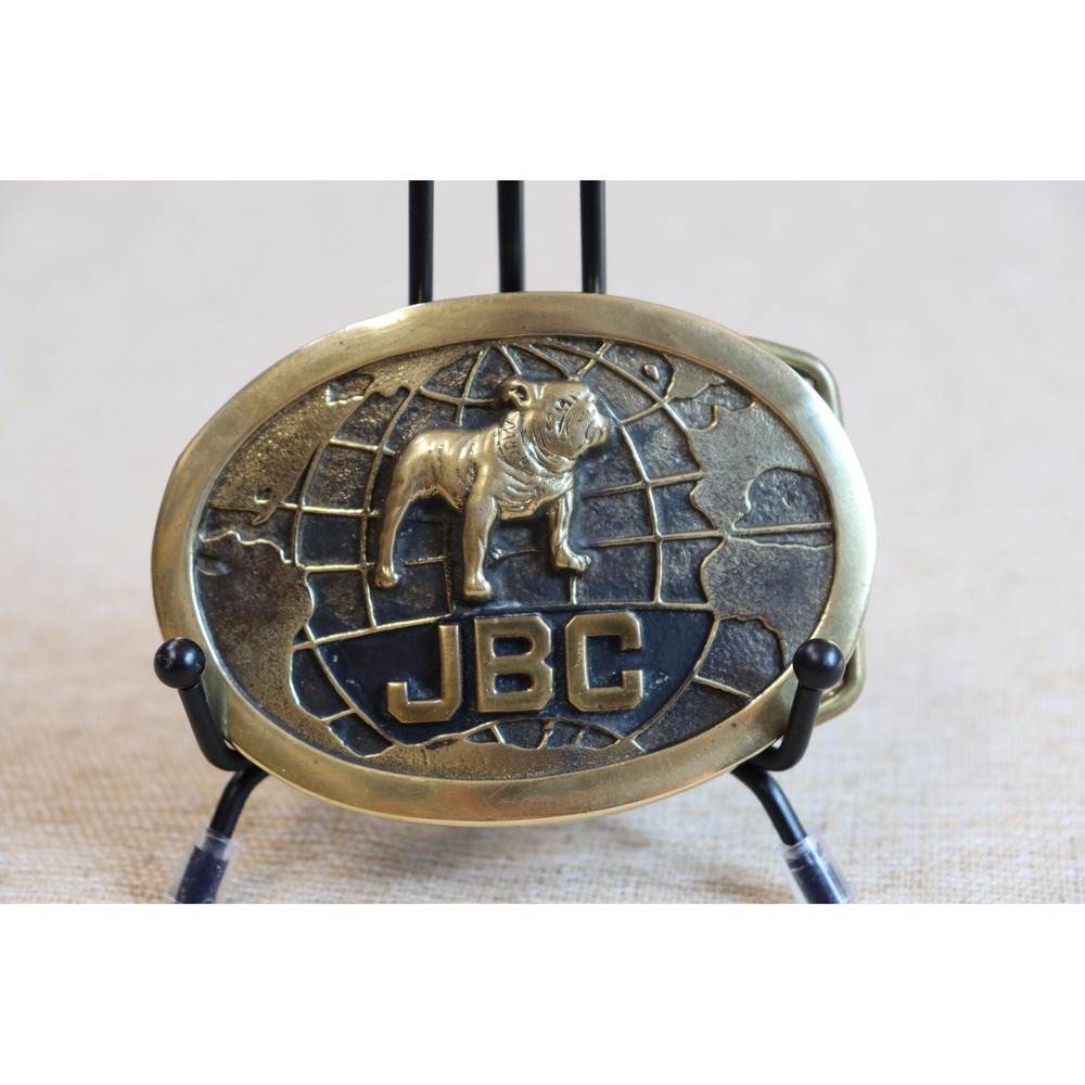 Vintage Keith Smykal & Co. Solid Brass Mack Bulldog Belt‎ Buckle Made in USA